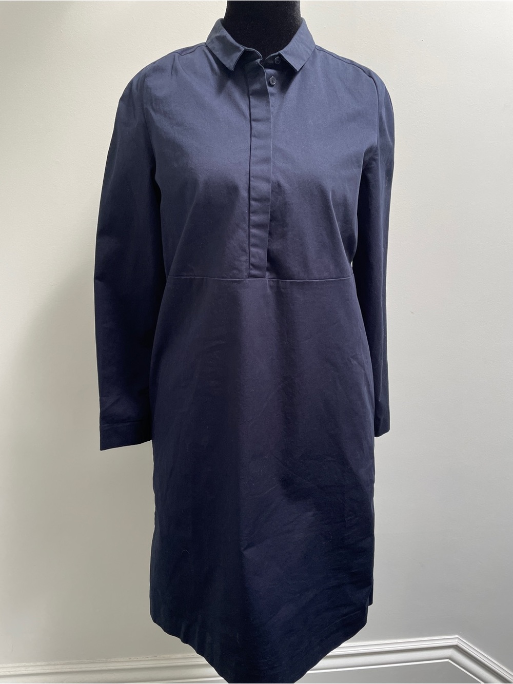 COS Navy Cotton Shirt Dress, Size 4